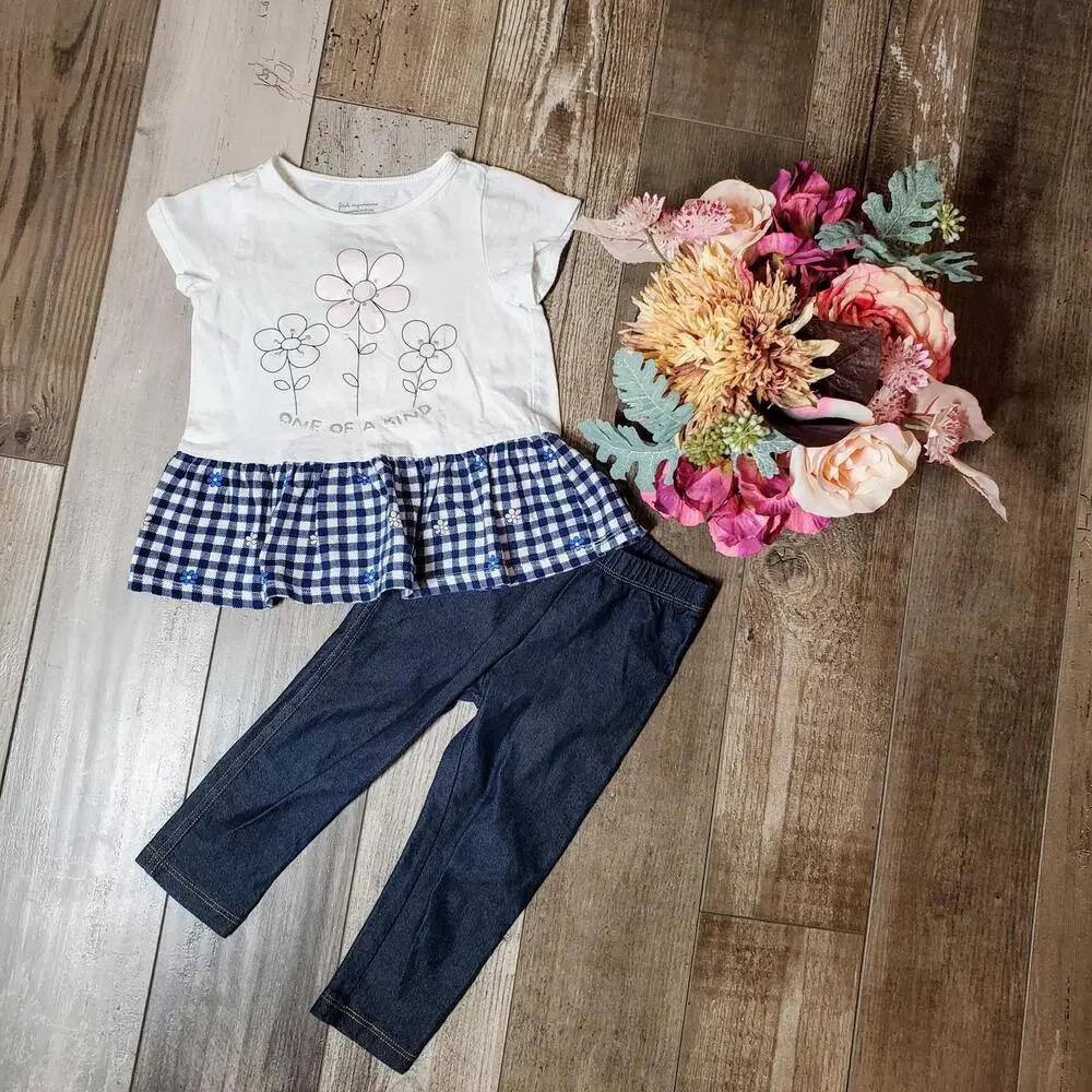Blue and White Size 18-24m Casual Baby Toddler Girl Outfit EUC